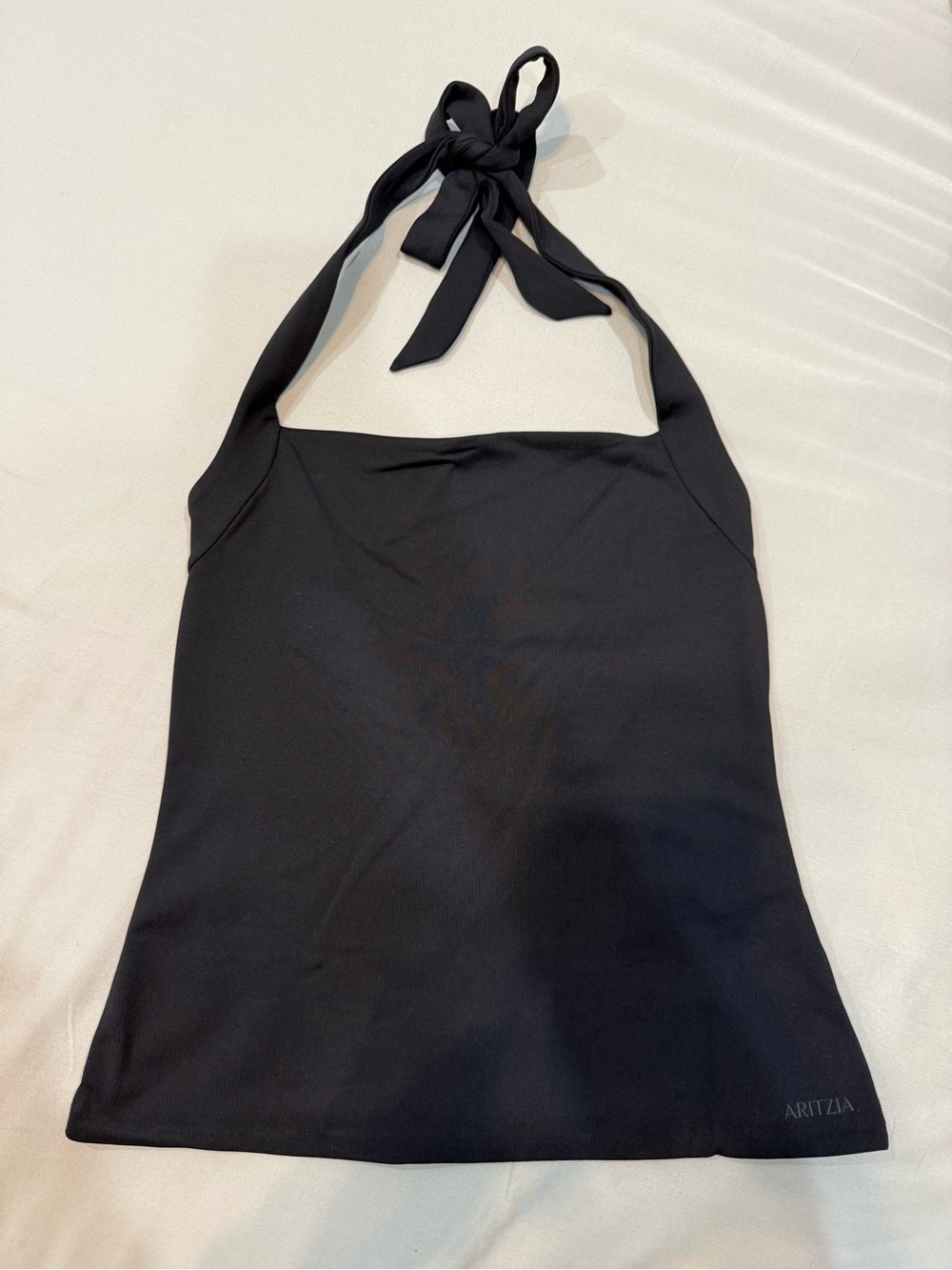 Aritzia Black Contour Tie-Neck Halter Camisole